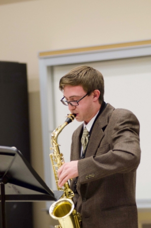 Saxophonist Michael Roninson ‘15 performs for the first Wednesday Recital