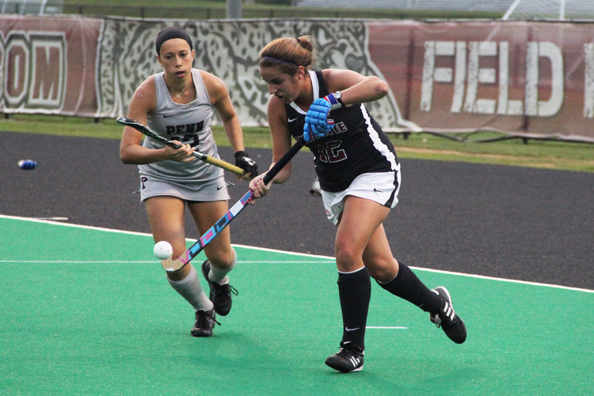 Photo by Christie Behot ‘16 The Field Hockey team leads the Patriot League in defensive saves with seven.  The Field Hockey team ranks first in the Patriot League in goals per game with 2.25