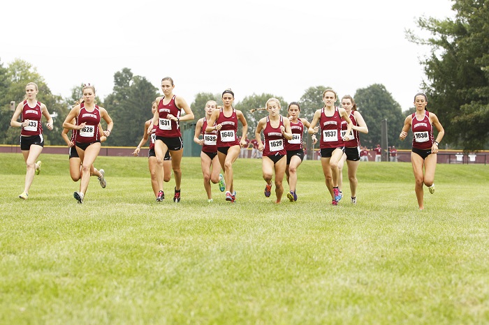  [The Lafayette Cross Country runners charge ahead.] Photo courtesy of Athletic Communications 